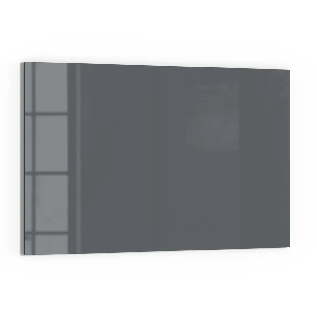 DEQORI Magnettafel Glas 60x40 cm 'Dunkelgrau' beschreibbar Whiteboard Pinnwand Küche